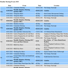 2018 Calendar now updated